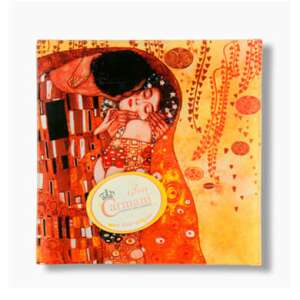 Klimt A csók üveg alátányér, 13x13 cm - Klimt
