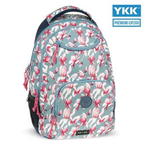 Rosy Magnolia Autonomy AU-6 iskolai hátizsák, 26 literes, zöld és rózsaszín, YKK cipzárral