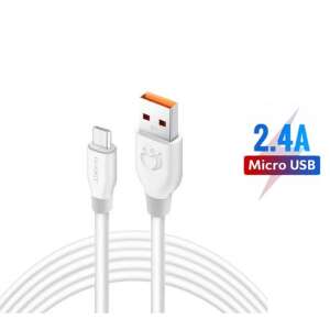 Olesit 300cm MicroUSB töltőkábel 2.4A gyors töltéssel, fehér - USB kábel