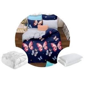 Lepkemintás Mikroszálas Ágynemű Szett - Paplan, Párnák - 200x220 cm