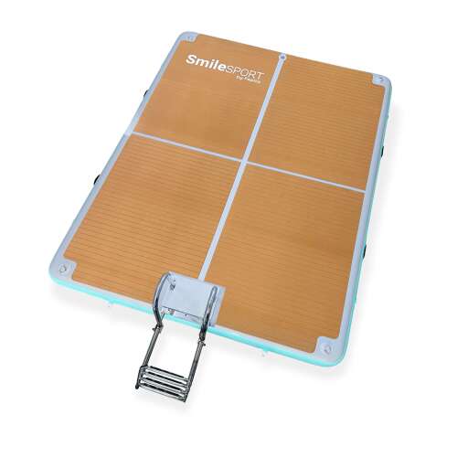 SmileSPORT by Pepita felfújható Air Platform rozsdamentes acél létrával, 4x3m