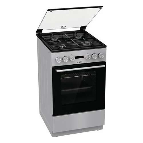 Mora K4255CS gas stove with oven in silver color