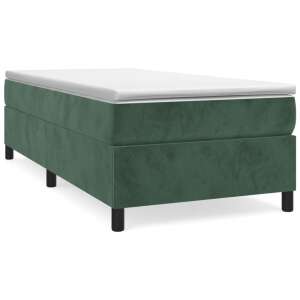 Sötétzöld bársony rugós ágy matraccal 90x190 cm 59818022 