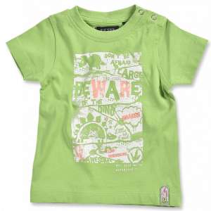 Green short sleeve t-shirt for boys with dinosaur print, Blue Seven Beware of the Dino - Kids' T-Shirt