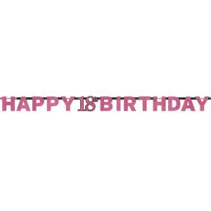 Happy Birthday Pink 18 hologrammos felirat 213 cm 59257477 