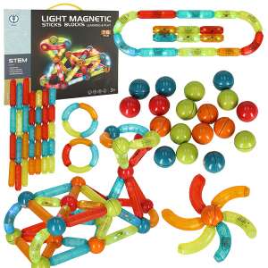 Luminous Magnetic Building Toy 76pcs 59261756 Jucării de construcții magnetice