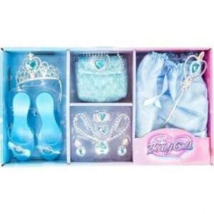 Beauty Girl Princess Dress Up Set, includes crown, shoes, necklace, ring, earrings, purse, wand, and dress - Costume for Kid