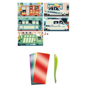 Sycomore Artissimo Vehicle Foil Art Set: Unfinished vehicle pictures, foil sheets, and tool for metallic art - Flair Toys Creative Toy