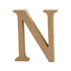 Natürlicher N-Buchstabe aus MDF-Holz, 8 cm, dekoratives Alphabet - Holzbeschriftungen & Dekoelemente