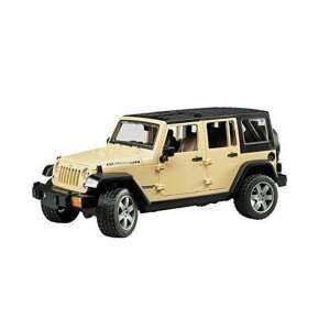 Mașină de jucărie Bruder Jeep Wrangler Unlimited Rubicon, culoare bej, scară 1:16 - Maşinuţe