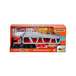 Matchbox MBX Fire Rescue Hauler toy truck with fire truck and accessories - Mattel