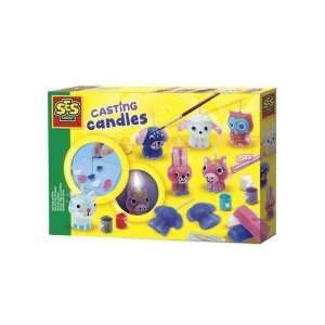 SES Gießkerzen Bastelset, stelle deine eigenen tierförmigen Kerzen her, enthält Wachs, Formen, Farbe, Glitter und Dochte - SES Creative