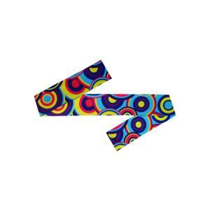 70-es évek Groovy stílusú fejpánt, kék, piros, sárga, lila, körök, hippi, jelmez, kiegészítő - Widmann