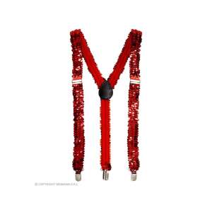 Piros csillogó nadrágtartó férfi jelmezhez - Widmann