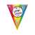 Happy Birthday banner, 5 meter long, colorful triangle flags with Happy Birthday to you text, birthday party decoration