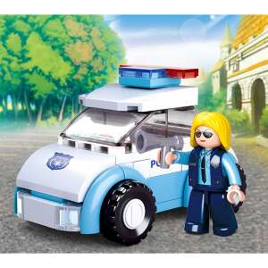 Sluban rendőrnő rendőrautóval, építőjáték
