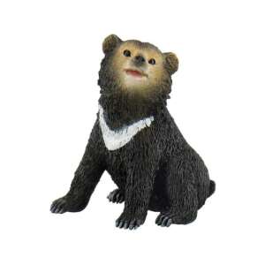 Bullyland Asian Black Bear Cub Figurine, a detailed and hand-painted toy figure of a cute black bear cub with a white chest patch - Bullyland