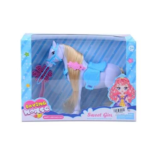 Loving Horse Sweet Girl fehér ló játék fésűvel és tükörrel - MK Toys