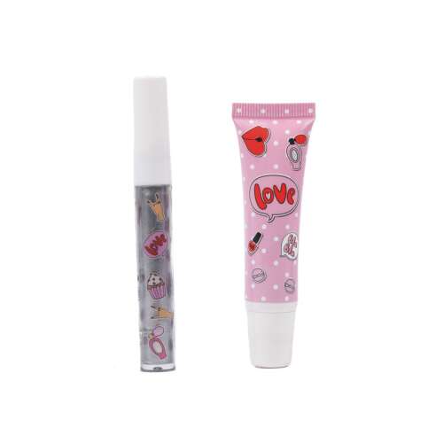 Set de luciu de buze și sclipici pentru corp Create it!, luciu de buze roz și sclipici pentru corp auriu