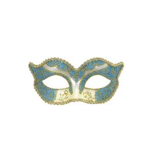 Velencei szemmaszk kék és arany csillámos mintázattal - Widmann