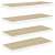 vidaXL 4 db fehér és tölgyszínű MDF fali polc készlet, 60 x 23,5 x 3,8 cm