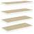 vidaXL 4 db fehér és tölgyszínű MDF fali polc készlet, 60 x 23,5 x 3,8 cm
