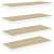 vidaXL 4 db fehér és tölgyszínű MDF fali polc készlet, 60 x 23,5 x 3,8 cm