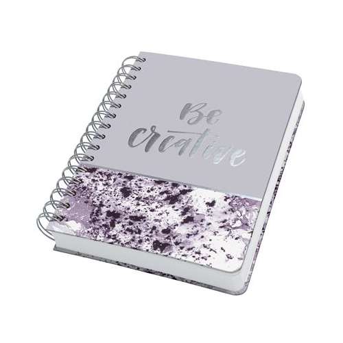 SIGEL Spiral Motizbuch, 168x215 mm, 120 Blätter, fester Einband, SIGEL "Jolie", Violett marmoriert