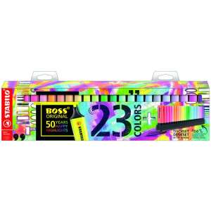 STABILO Textmarker-Set, 2-5 mm, STABILO "Boss 50th Birthday" 23-teiliges Schreibtisch-Set 31586158 Textmarker