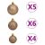 vidaXL bronz csillogó karácsonyfadíszek, 5, 6 és 4 cm-es készlet
