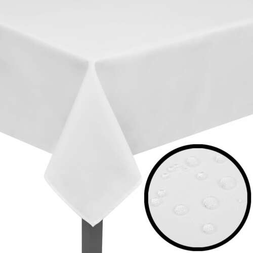 vidaXL 5 db fehér asztalterítő, 220 x 130 cm, vízálló, asztalvédő, étkezőasztal, konyhaasztal, éttermi asztalterítő, szállodai asztalterítő - Asztalterítő