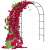 GardLov 240x140x38cm black metal garden arch, with pink roses climbing on it