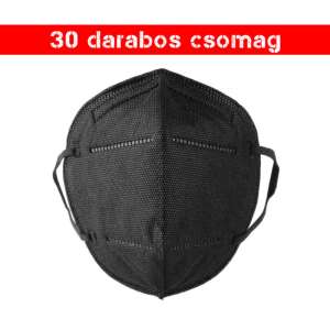 Fekete KN95 légzésvédő arcmaszk, szájmaszk (FFP2) - 30 darabos csomag 68816938 Szájmaszkok