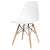 Scaun ModernHOME Italiano, alb, cu picioare din lemn și cadru metalic negru