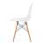 Scaun ModernHOME Italiano, alb, cu picioare din lemn și cadru metalic negru, vedere laterală