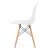 Scaun ModernHOME Italiano, alb, cu picioare din lemn și cadru metalic negru, vedere laterală