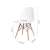 ModernHOME Italiano Szék, fehér, fa lábakkal és fekete fém váz, méretek