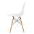 ModernHOME Italiano Szék, fehér, fa lábakkal és fekete fém váz, oldalnézet