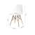 Stolička ModernHOME Italiano, biela, s drevenými nohami a čiernym kovovým rámom, rozmery