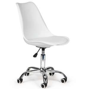 ModernHOME Chrome Biurkowe Krzesło Obrotowe z Poduszką #biały (PC-009-W)
