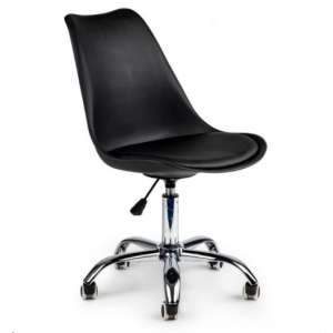 Krzesło biurowe obrotowe ModernHOME Chrome z poduszką #czarny (PC-009-B)