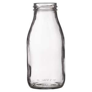 Sticla de sticlă transparentă cu capac metalic, 0,25L - Depozitarea alimentelor