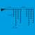 LED icicle lights, warm white and flashing blue lights, 10 meters long, illustration