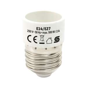 Adaptér pre žiarovky E14 na E27, biela keramika, 250V, 50Hz, max 500W, 2A - Home by Somogyi