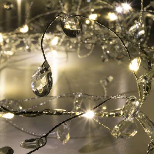KLG 25 micro-LED crystal string lights, warm white, battery operated, 1.5m long