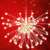 Micro LED firework decoration with warm white lights on red background