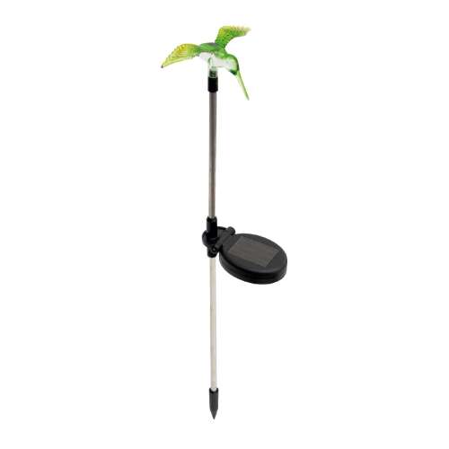 Solarbetriebene Kolibri-Gartenstablampe, Home MX 618K, grüner Kolibri mit weißem LED, 50 cm hoch