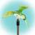 Close-up of the green hummingbird solar garden stake light, Home MX 618K, with white LED