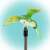 Close-up of the green hummingbird solar garden stake light, Home MX 618K, with white LED