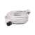 White 3 meter extension cord with grounded plug and angled socket